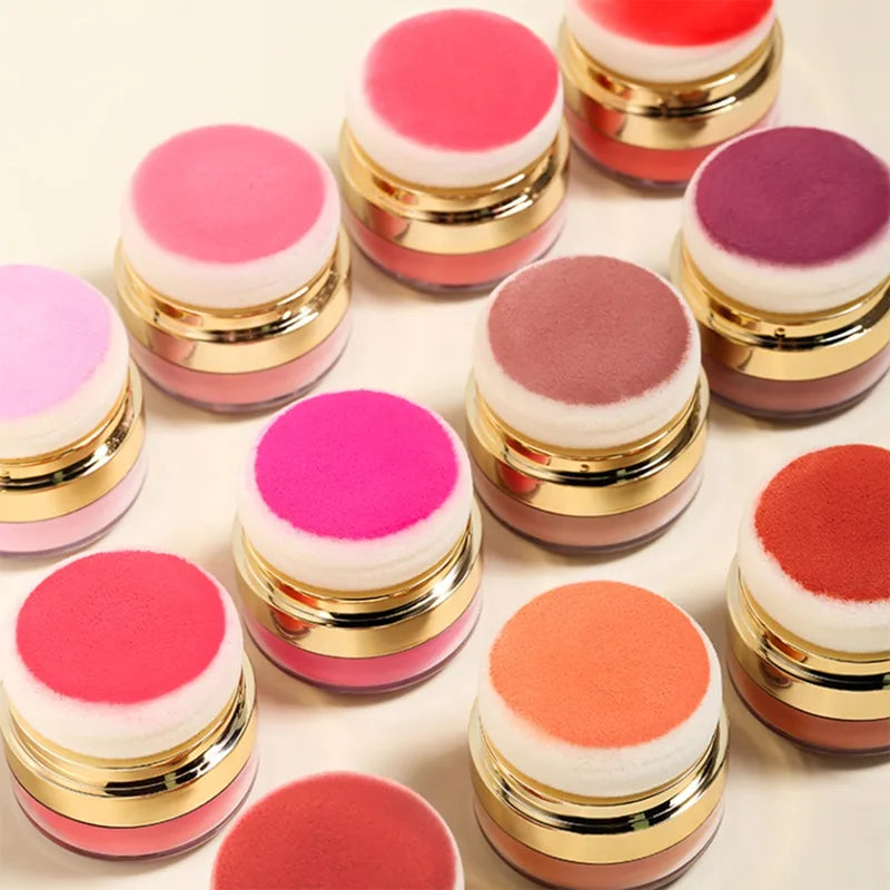 Vegan Air Cushion Blush Powder with Mirror & Sponge Puff - Custom Logo Wholesale