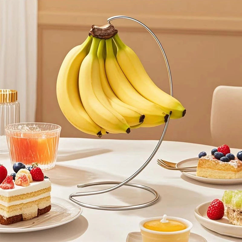 Stainless Steel Banana Holder Stand - Keep Bananas Fresh & Avoid Bruising