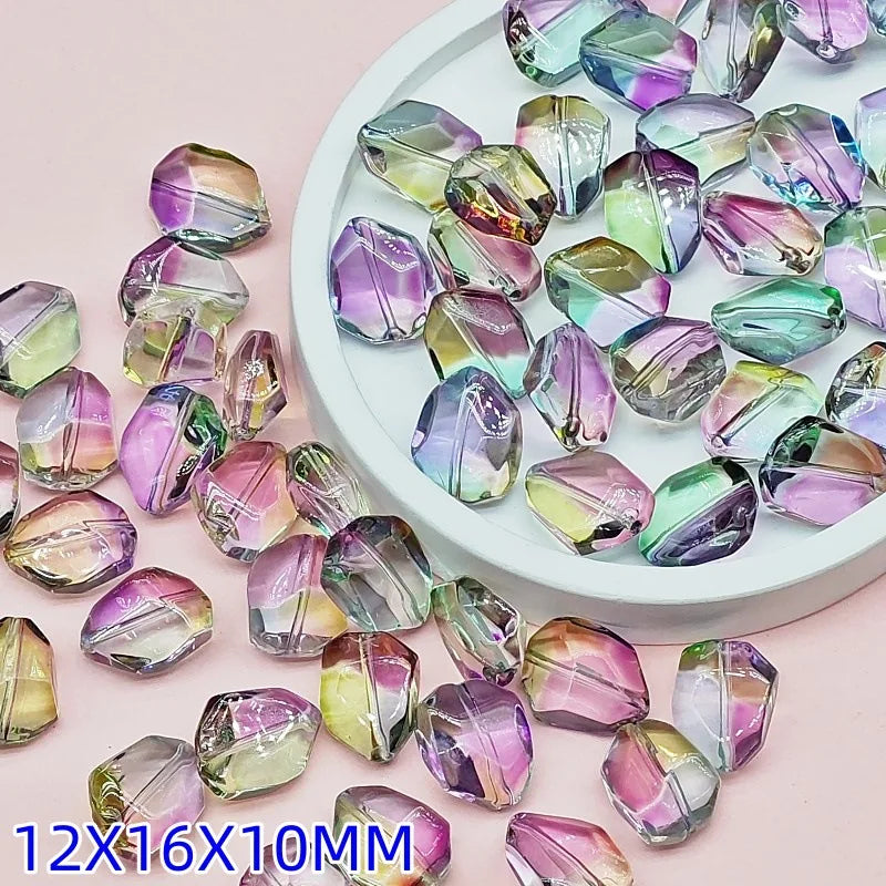 10Pcs Irregular Stone Shape Lampwork Glass Beads for Jewelry Making - Crystal Beads Wholesale