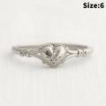Heart-Shaped Gold Plated Stainless Steel Ring for Women Jewelry Accessories