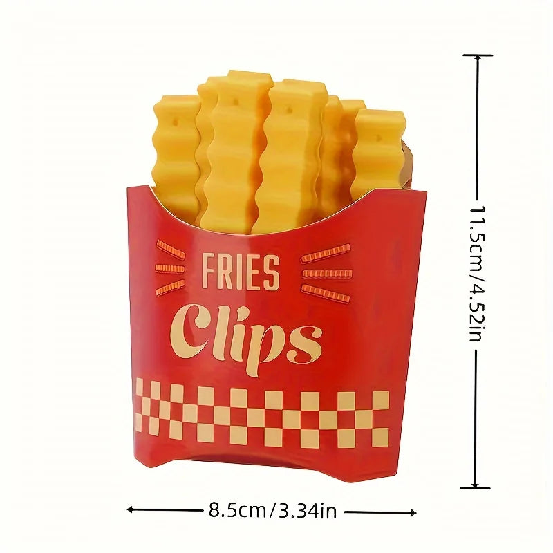 12PCS French Fry Shaped Food Sealing Clips for Snack & Food Bag Seal, Eco-Friendly Kitchen Accessories