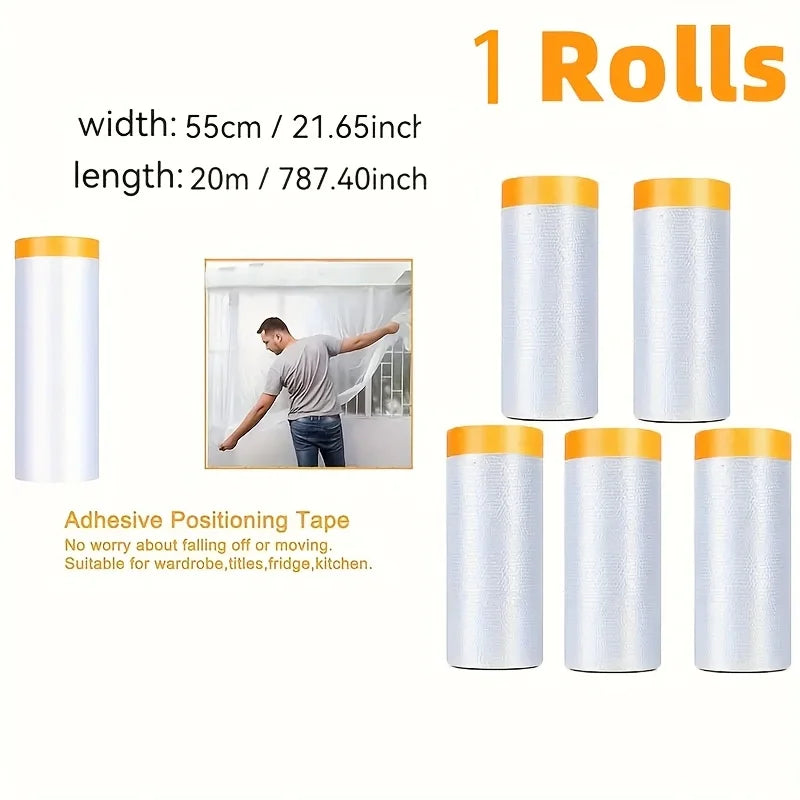 Waterproof PVC Masking Tape for Auto Painting & Home Decor - Pre-Taped Masking Film