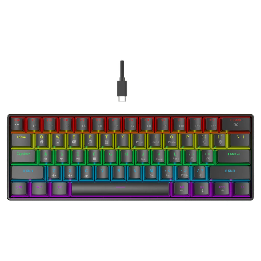 61-Key Mechanical Gaming Keyboard with RGB Lighting for Windows & Mac