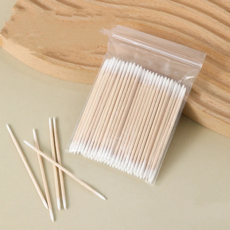 Disposable Micro Eyelash Extension Brush Set - 100 pcs Micro Cotton Swabs for Glue Removal & Lash Care