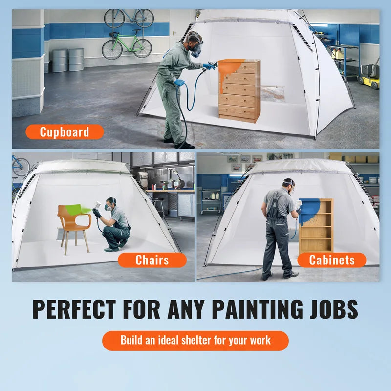 Portable Paint Booth Shelter 7.5x5.2x5.2ft Foldable Spray Painting Tent for Furniture & Crafts