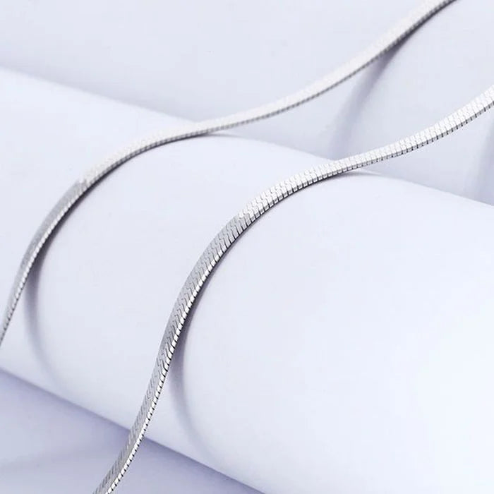 Silver Chain Necklace for Women Men 4MM Fine Jewelry Wedding Gift