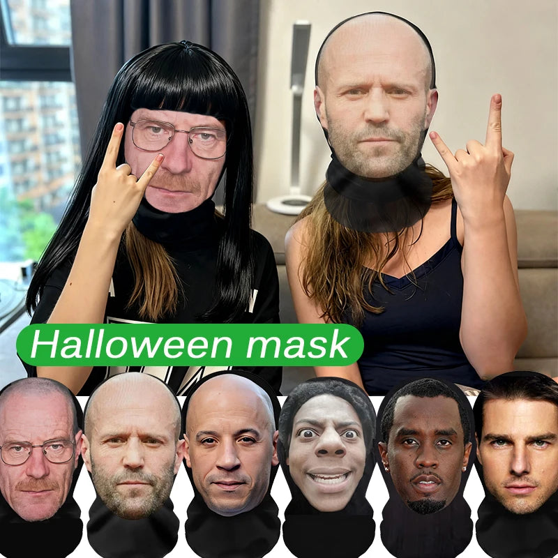 3D Cosplay Face Masks for Halloween and Parties - Breathable, Unisex Fun Masks