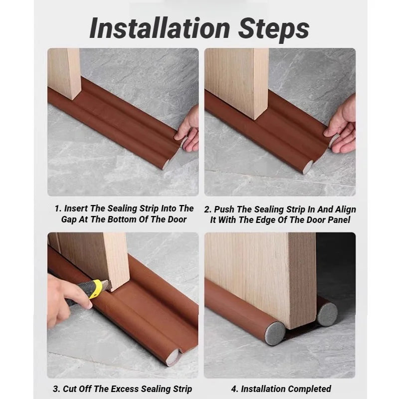 Flexible Door Bottom Sealing Strip Weatherstrip Dustproof Windproof Noise Insulation