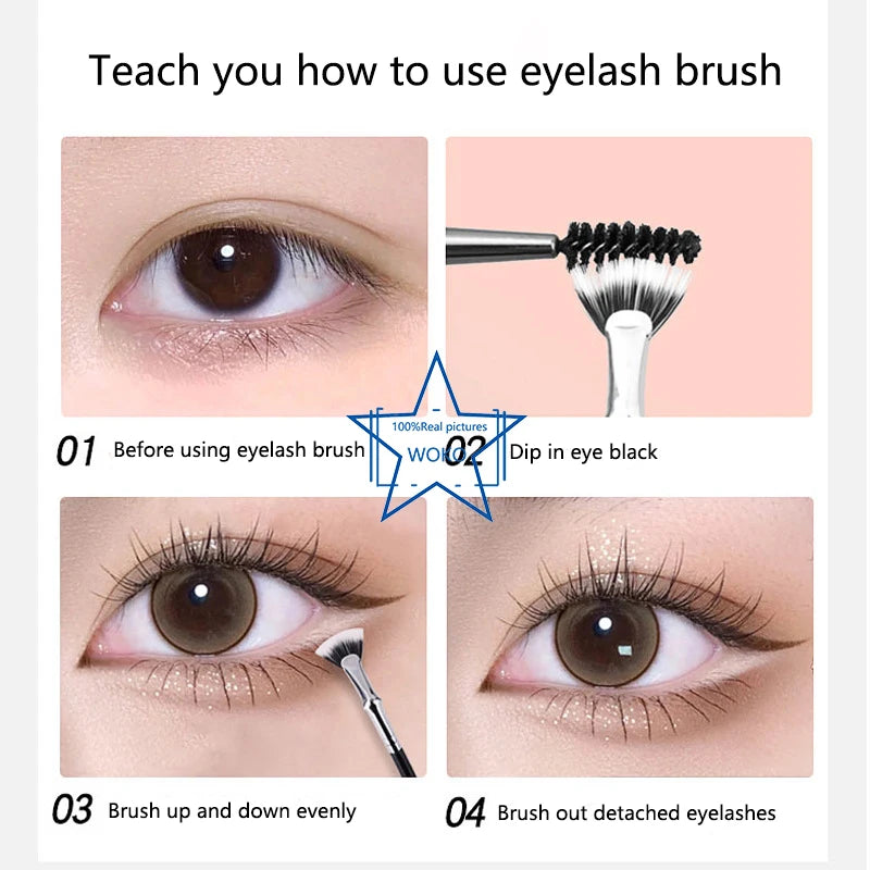 Eyelash Fan Brush for Lash Extension & Makeup - Small Bent Fan Eyelash Tool
