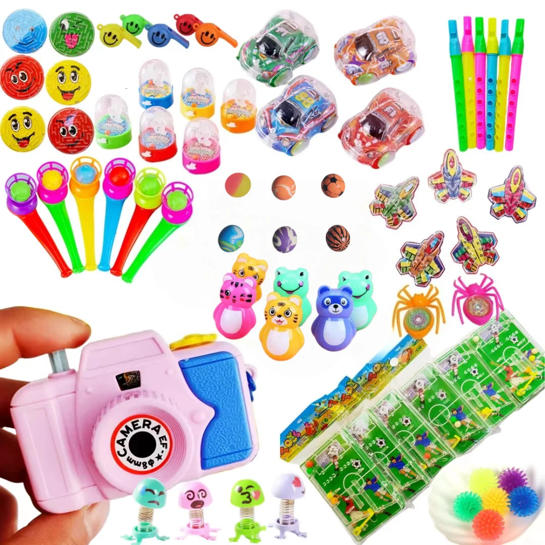 Kids Birthday Party Favors Set - 68 Plastic Toys for Halloween Carnival