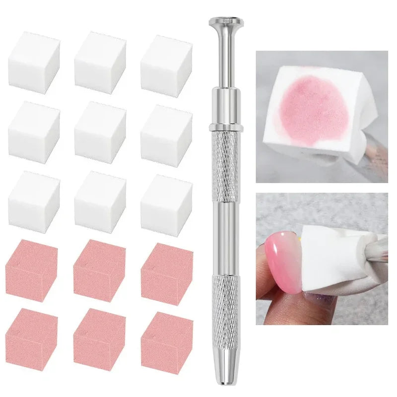50Pcs Nail Art Sponge Set with Gradient and Grabber Tools for DIY Manicure