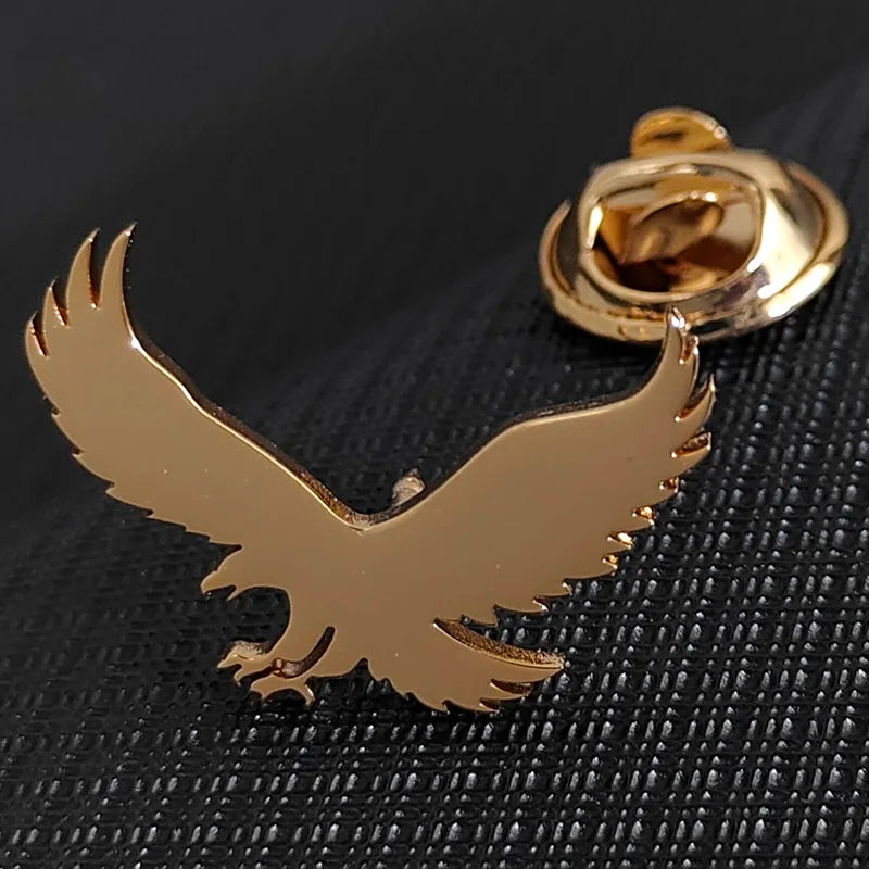 Fashionable Stainless Steel Flying Bird Brooch - Lapel Pin for Men & Women