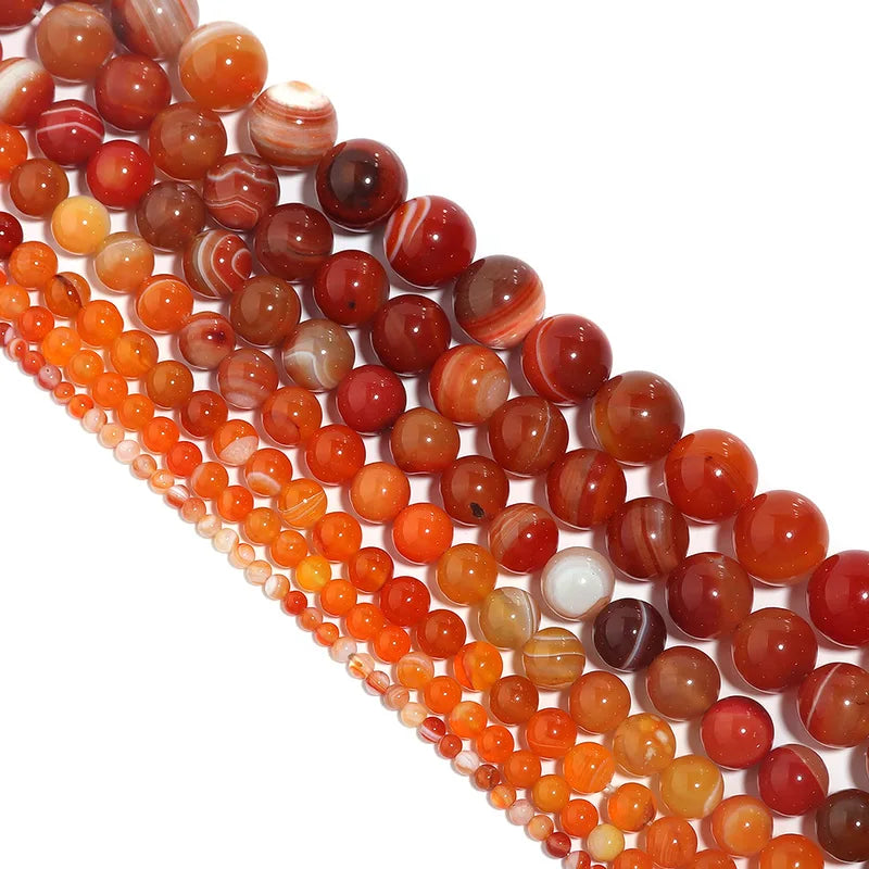 Natural Agate Loose Beads - Round Gemstone Jewelry Making Supplies 4mm-12mm