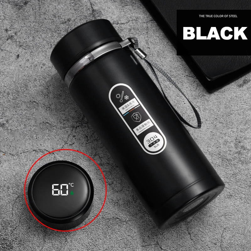 Stainless Steel Thermos Bottle with LED Temperature Display 500ML-1L Portable Vacuum Flask