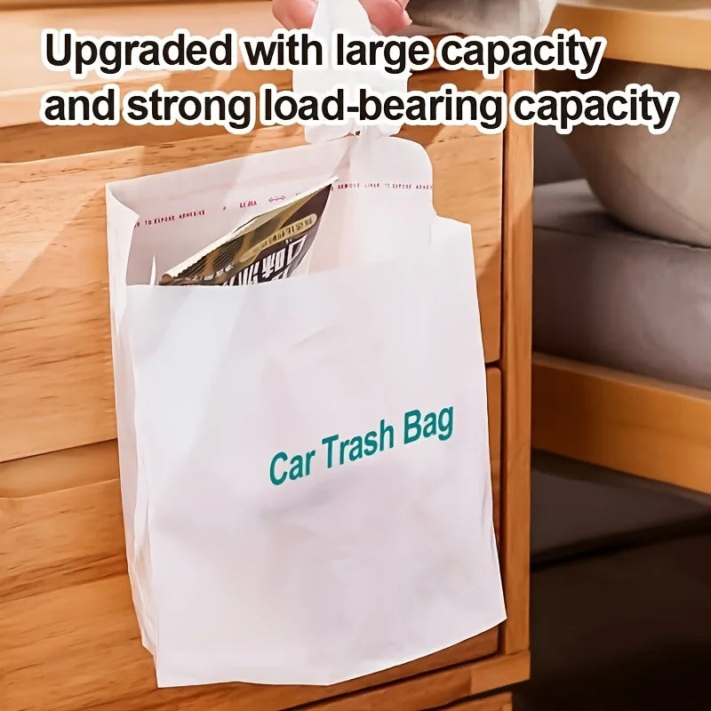 Disposable Car Trash Bags Self-Adhesive Garbage Pouch Portable Waste Storage