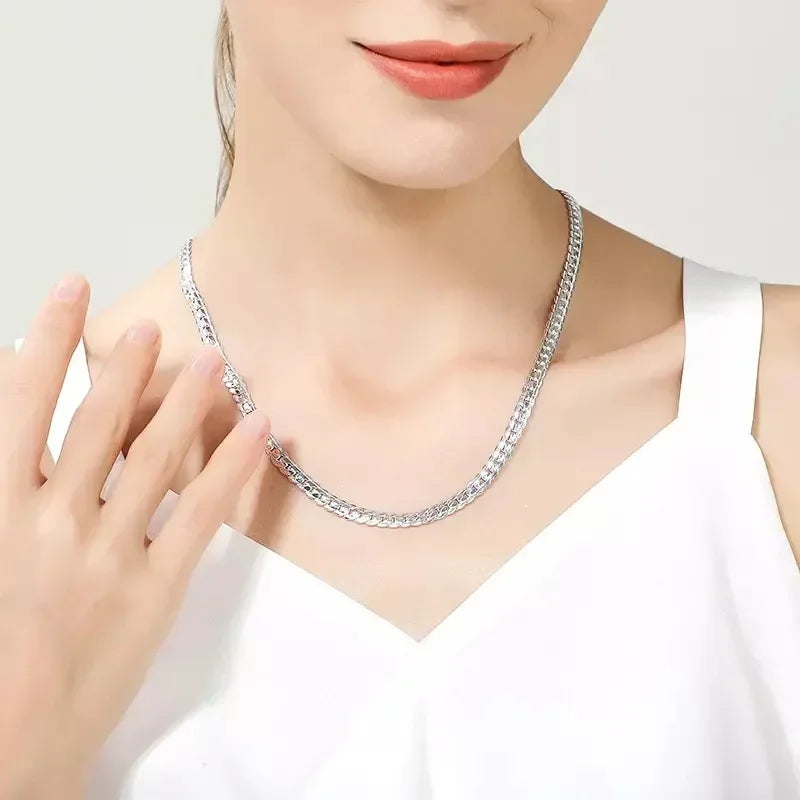 Sterling Silver Gold-Plated Chain Necklace for Women Men 8-24 Inch 5MM