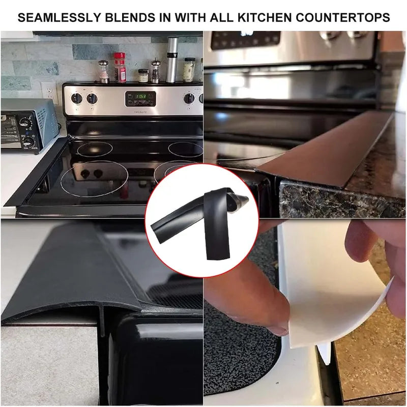 Silicone Stove Gap Covers for 4-25mm Gaps - Kitchen Counter Seal & Spill Protector