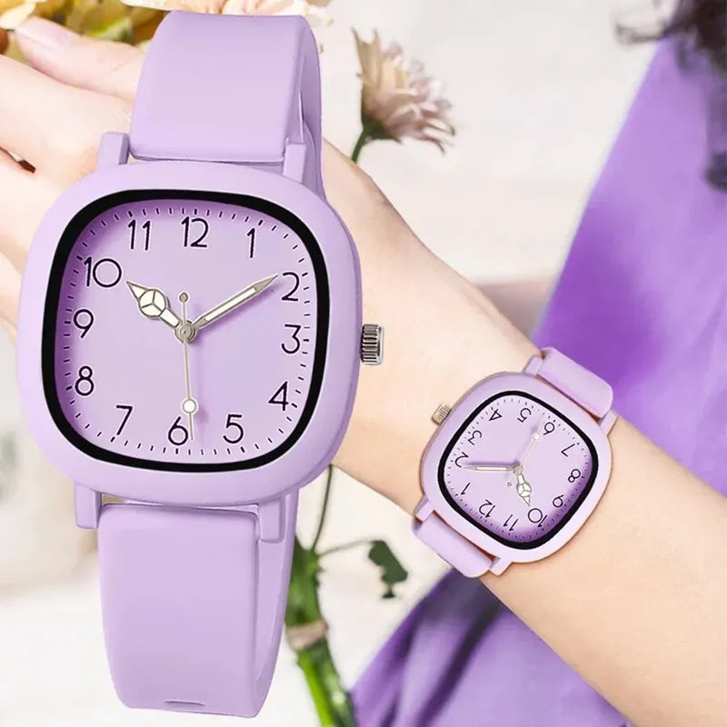 Women's Quartz Wrist Watch with Silicone Strap - Casual Elegant Gift