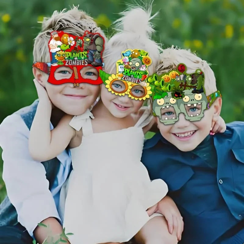 8-Pack Plant vs. Zombie Theme Party Photo Props Kids Birthday Gift Set