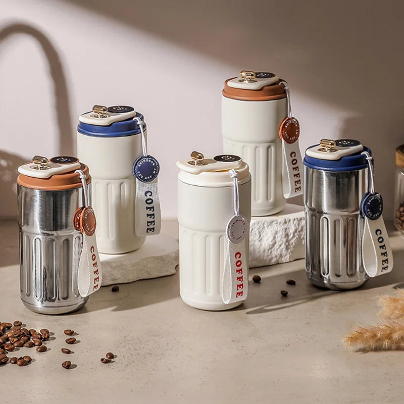 450ml Smart Display Temperature Stainless Steel Vacuum Mug - Office & Travel Thermal Bottle