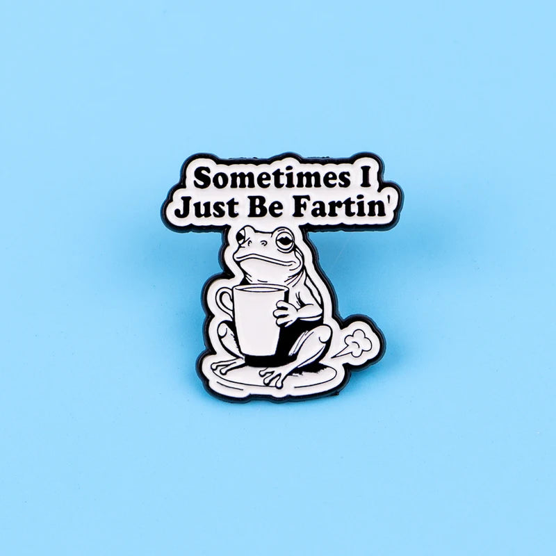 Funny Frog Enamel Pin Lapel Badge for Bags & Clothing - Gift Idea