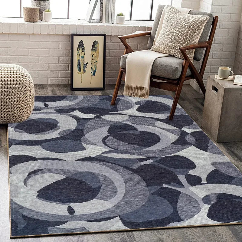 Luxury Machine-Made Polyester Carpet Rug for Living Room & Bedroom - Thick & Stain-Resistant
