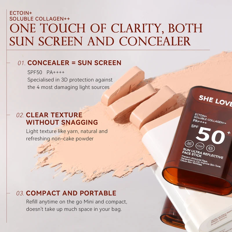 3-in-1 Sunscreen Concealer Foundation Cream - Light Texture, Flaw Cover & Long-Lasting Makeup