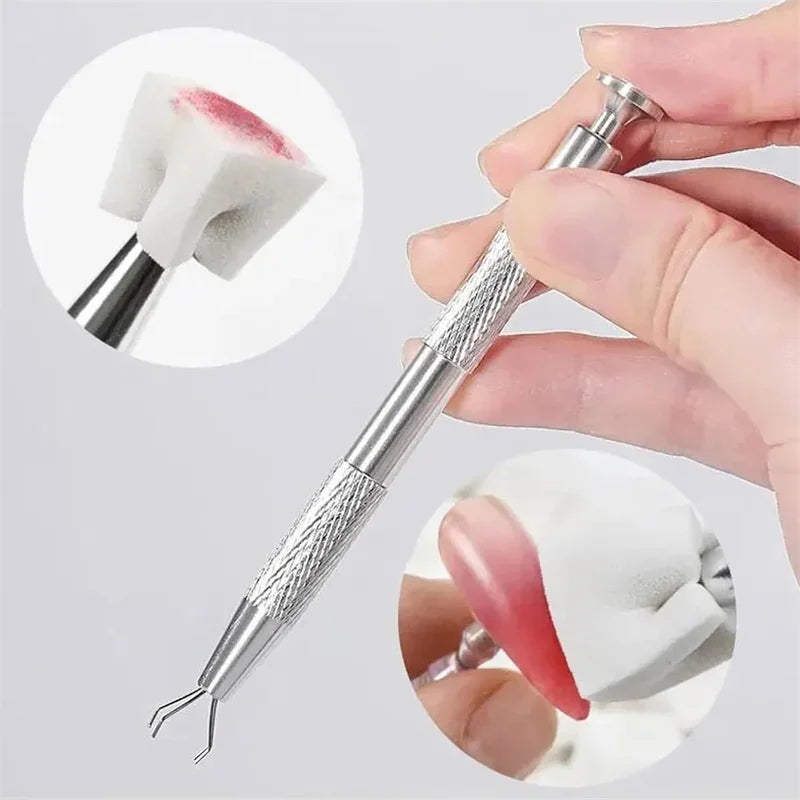 Nail Art Sponge Set with Gripping Pen for Gradient Manicure DIY Nail Tools