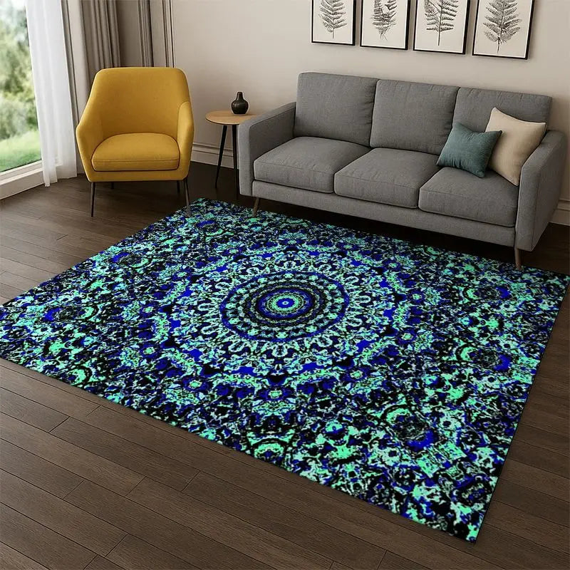Bohemia Mandala Yoga Carpet Rug for Bedroom Living Room Playroom Non-Slip Doormat