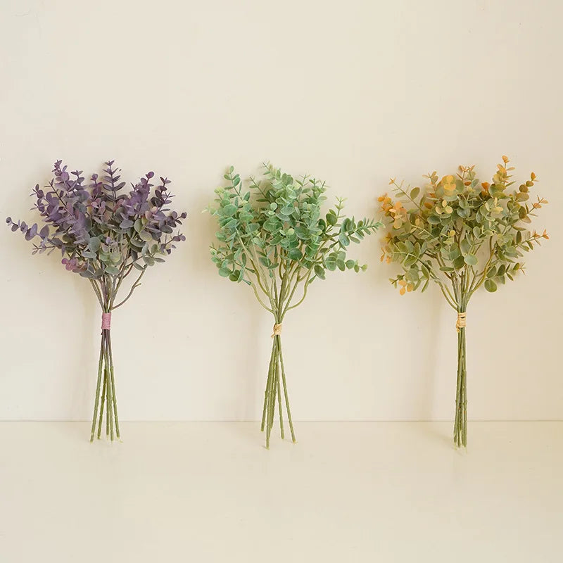 Artificial Eucalyptus Flower Bouquet for Home & Wedding Decor - Fake Plant Arrangement