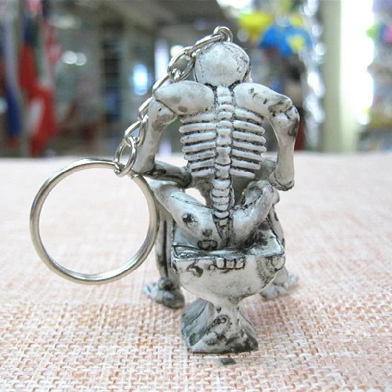 Skull Keychain Pendant Halloween Car Accessory PVC Scary Gift