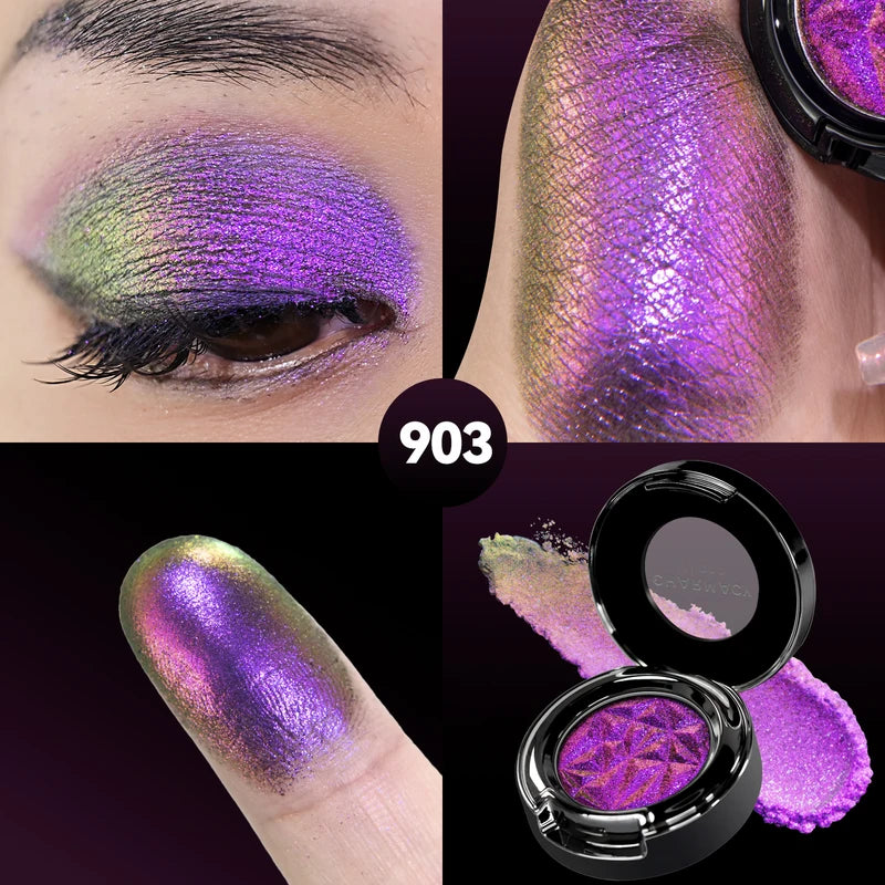 Multichrome Glitter Eyeshadow Set with Primer Long-Lasting High Chrome Pigment