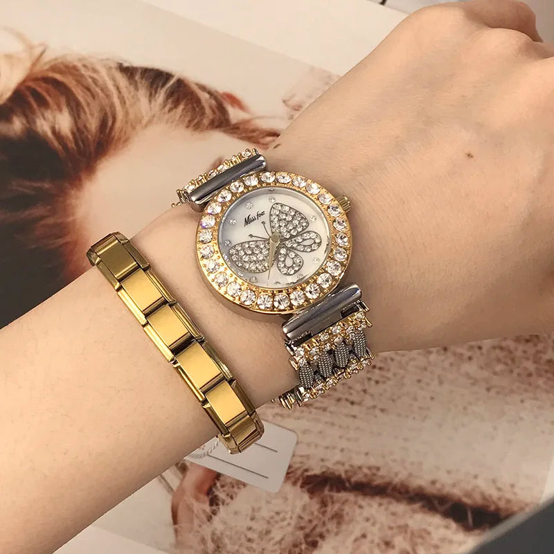 Women Men Stainless Steel Bangles Charms Jewelry Bracelets - Gold & Green Variants