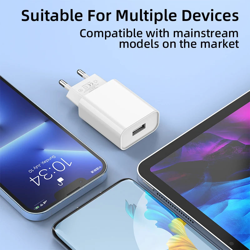 Universal 5V 2A USB Wall Charger 10W Fast Charging Power Adapter for Smartphones