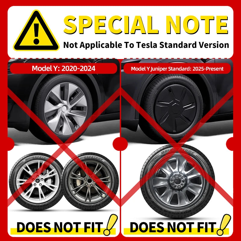Tesla Model Y 19-Inch Hubcap Replacement Set - Full Rim Cover for 2025-2026