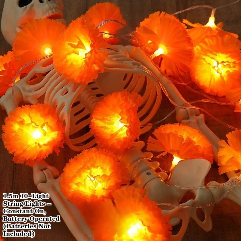 5 Ft LED Marigold String Lights for Festival & Holiday Decor