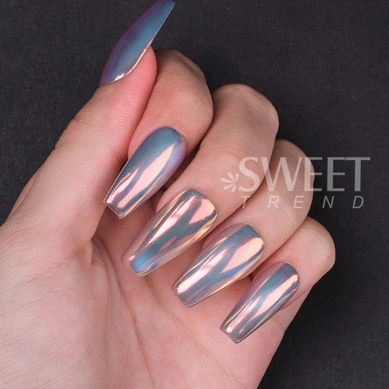 Glitter Powder for Nails - Shiny Aurora Chrome Effect Dust for Manicures