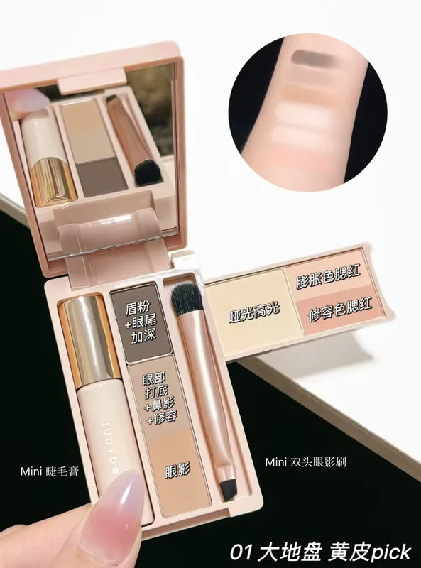 All-in-One Portable Makeup Palette with Multi-Function Eye & Face Colors