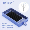 3D W Shape False Eyelash Extensions Premade Volume Fans for Eye Makeup