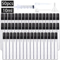 50 Pcs Refillable Glass Spray Bottles with Dropper Funnel Dispenser Syringe Set