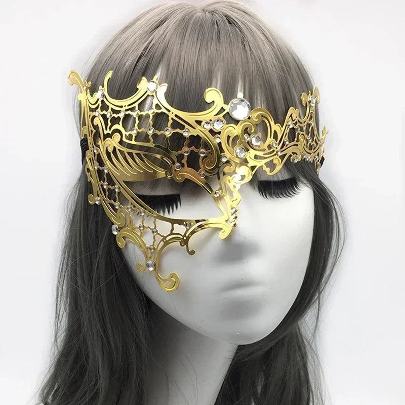 Metal Mask Half Face Venetian Masquerade Party Mask for Halloween & Events