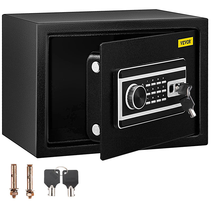 Fingerprint Safe Deposit Box 0.8/2.1 Cu Ft Wall-Mounted Security Safe