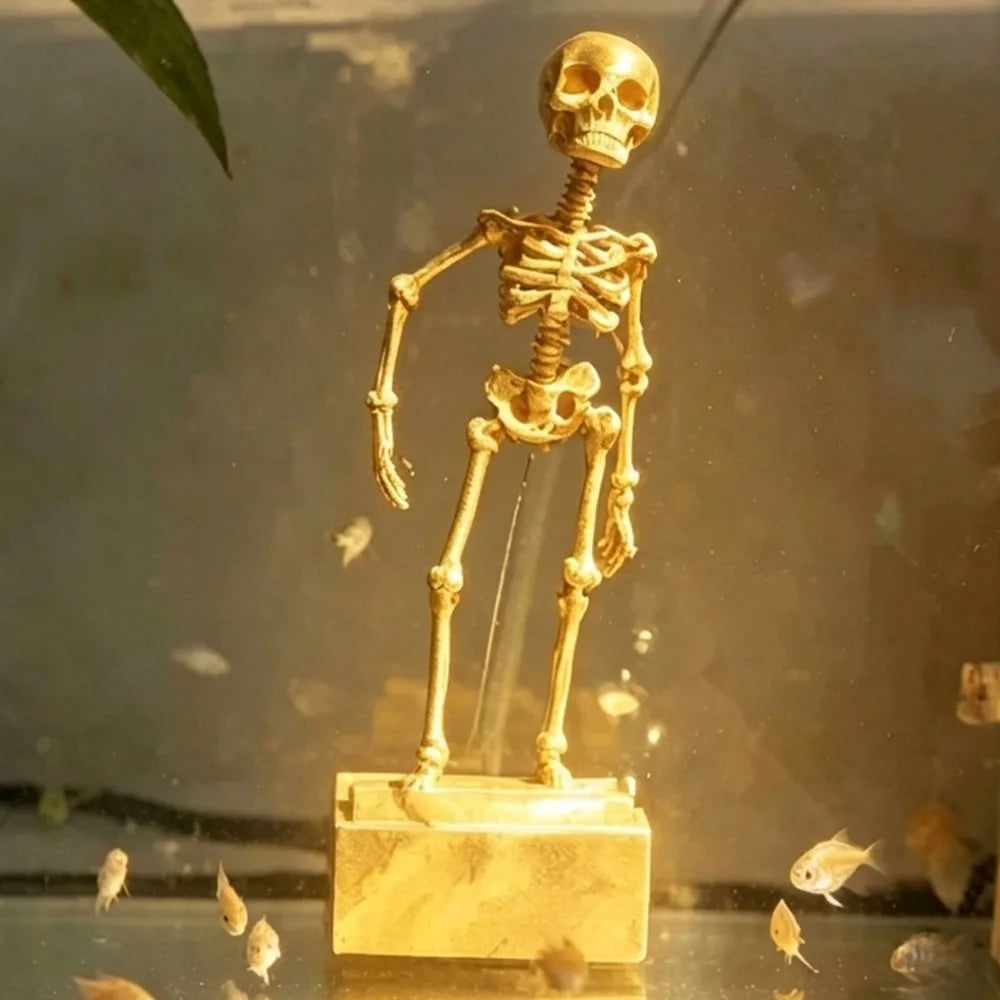 3D Printed Dancing Skeleton Aquarium Bubbler Ornament - Fish Tank Decor, Air Driven Moving Skeleton Halloween Home Decor
