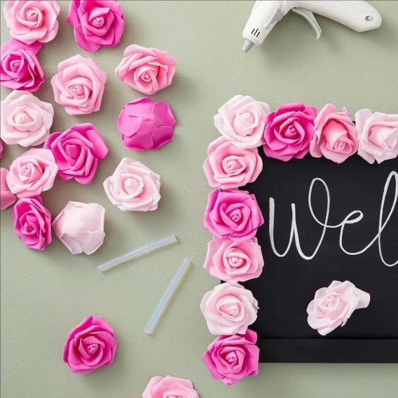 50Pcs Artificial Foam Rose Flowers for Wedding Home Decor Party Bouquets