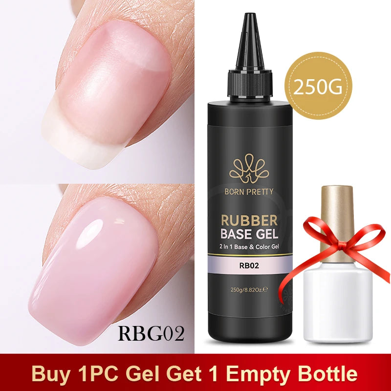 250g Nude Pink Rubber Base Gel Nail Polish - Semi-Permanent UV LED Soak Off