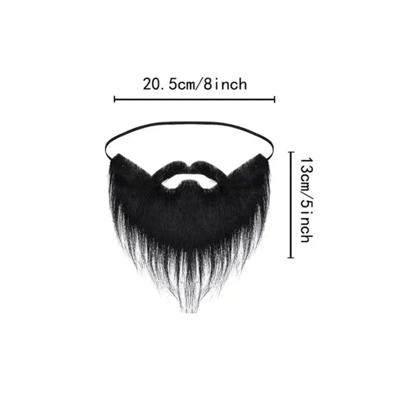 Fake Santa Beard for Costume Parties - Realistic Long White & Black Beard