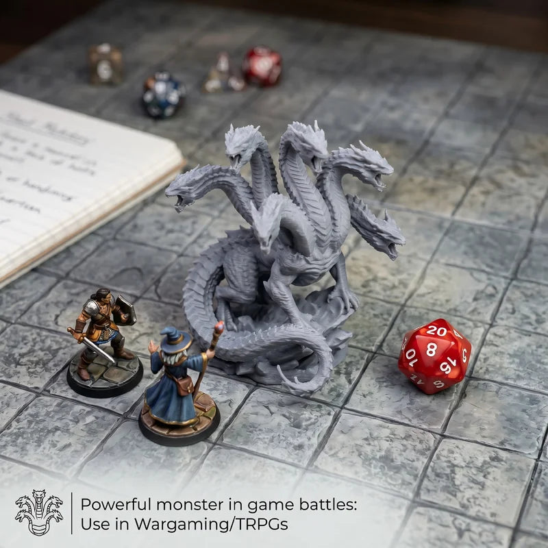 Unpainted Hydra Miniature Figure for D&D Wargaming - Tabletop Monster Model
