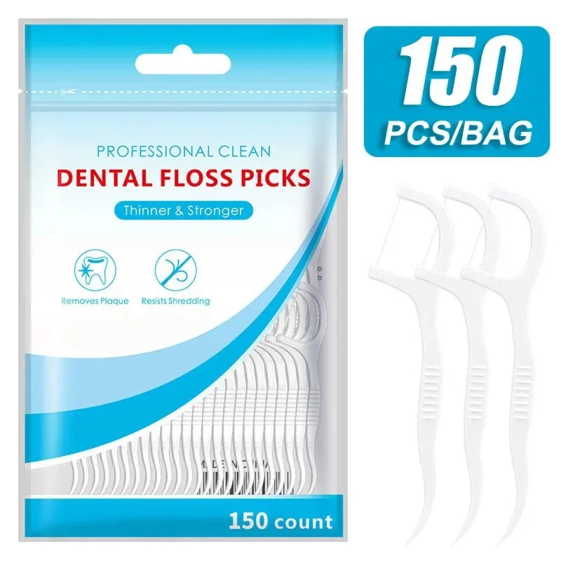 150pcs Dental Floss Picks Interdental Tooth Cleaner Flossers Set