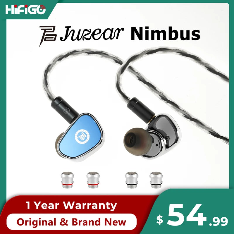 HiFiIn Ear Monitor Earphones with 10mm Driver, 3 Tuning Nozzles & Multiple Cables