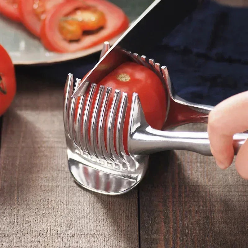 Kitchen Fruit Slicer for Citrus Tomatoes & Onion - Stainless Steel Handheld Tool